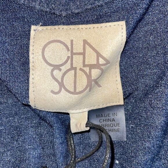 Chaser Womens Long Sleeve Dress‎ Tie Waist Criss Cross Back Blue Size Medium NWT - Picture 7 of 10